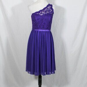 Grape Purple One Shoulder Formal Dress Y2K Style Size 8
